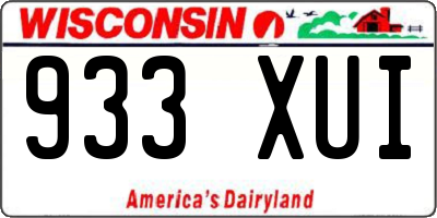 WI license plate 933XUI