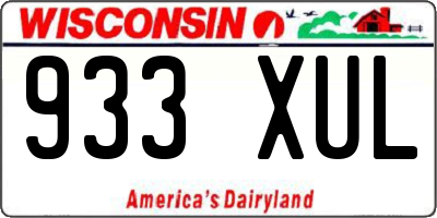 WI license plate 933XUL