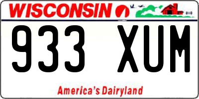 WI license plate 933XUM