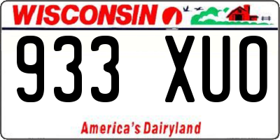 WI license plate 933XUO
