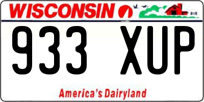 WI license plate 933XUP