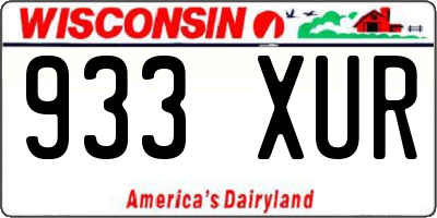 WI license plate 933XUR