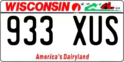WI license plate 933XUS