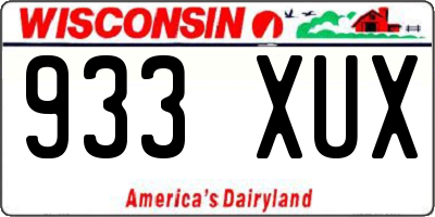 WI license plate 933XUX