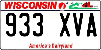 WI license plate 933XVA