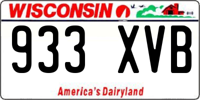 WI license plate 933XVB