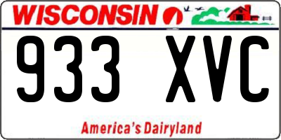WI license plate 933XVC