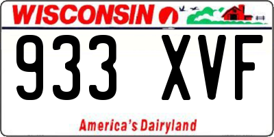 WI license plate 933XVF