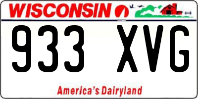 WI license plate 933XVG