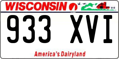 WI license plate 933XVI