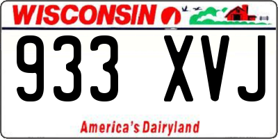 WI license plate 933XVJ