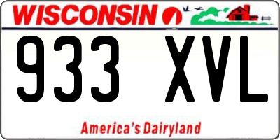 WI license plate 933XVL
