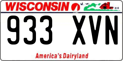 WI license plate 933XVN