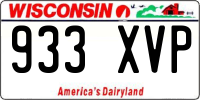 WI license plate 933XVP