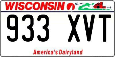 WI license plate 933XVT