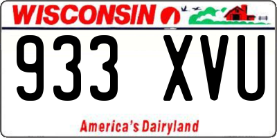 WI license plate 933XVU