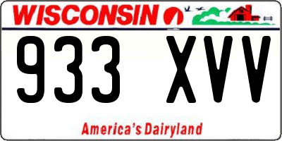 WI license plate 933XVV