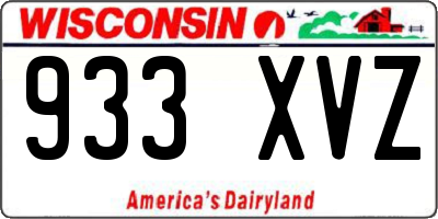 WI license plate 933XVZ
