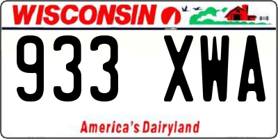 WI license plate 933XWA