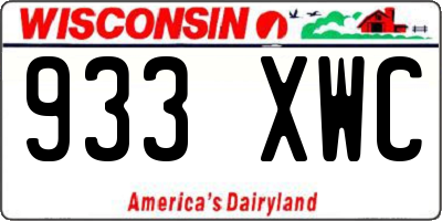 WI license plate 933XWC