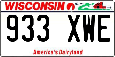 WI license plate 933XWE