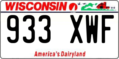 WI license plate 933XWF