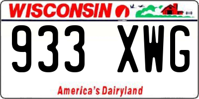WI license plate 933XWG