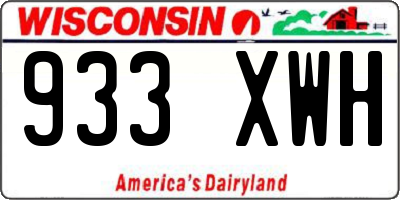 WI license plate 933XWH