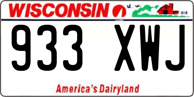 WI license plate 933XWJ