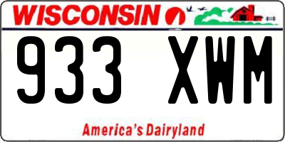 WI license plate 933XWM