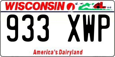 WI license plate 933XWP