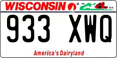 WI license plate 933XWQ
