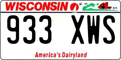 WI license plate 933XWS