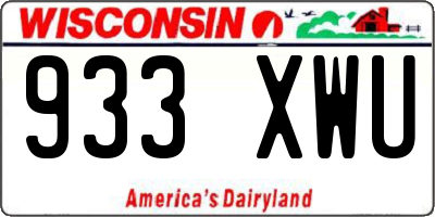 WI license plate 933XWU