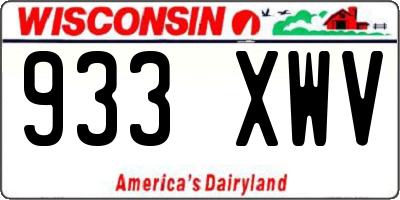 WI license plate 933XWV
