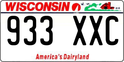 WI license plate 933XXC