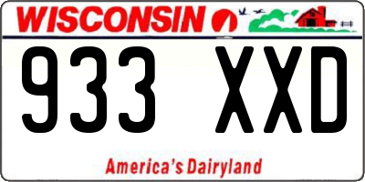 WI license plate 933XXD