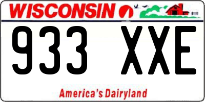WI license plate 933XXE