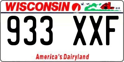 WI license plate 933XXF