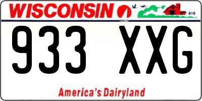 WI license plate 933XXG