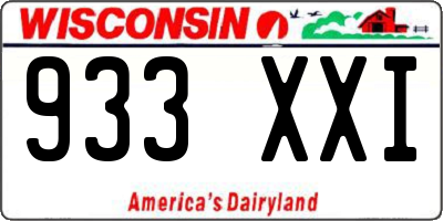 WI license plate 933XXI