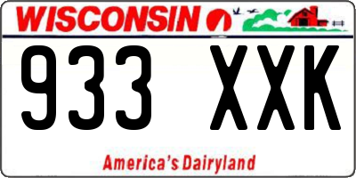 WI license plate 933XXK