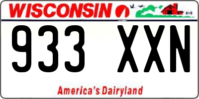 WI license plate 933XXN