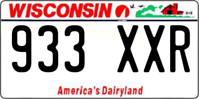 WI license plate 933XXR