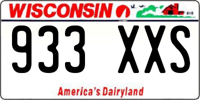 WI license plate 933XXS