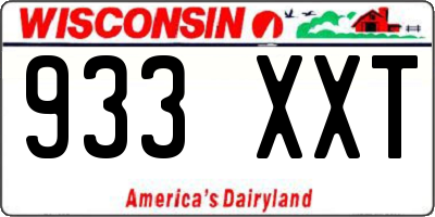 WI license plate 933XXT