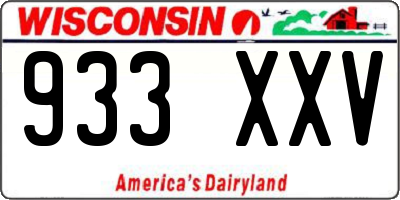 WI license plate 933XXV