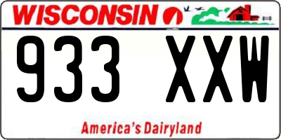 WI license plate 933XXW