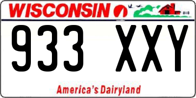WI license plate 933XXY