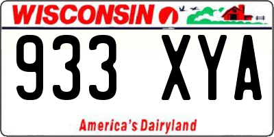 WI license plate 933XYA